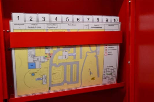 Feuerwehr-Laufkarte im Laufkartenkasten